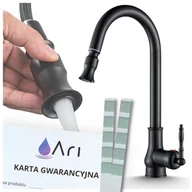 Baterie kuchenne - Bateria Kuchenna z Elastyczną Obrotową Wylewką Kran Do Kuchni Perlator BLOOM - CZARNY PRZECIERANY - miniaturka - grafika 1