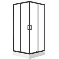 Kabiny prysznicowe - Kabina kwadratowa z brodzikiem Bresso 90X90X201 cm czarny drzwi przesuwne JKBB796K - miniaturka - grafika 1