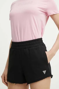 Guess szorty SKYLAR damskie kolor czarny z aplikacją high waist V4GD09 K8802 - Spodenki damskie - miniaturka - grafika 1