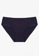 Majtki damskie - Granatowe Gładkie Majtki Figi z Bawełny Venessila - miniaturka - grafika 1