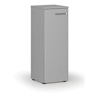 Szafa biurowa niska z drzwiami PRIMO GRAY, 1087 x 400 x 420 mm, szary - Szafy biurowe - miniaturka - grafika 1