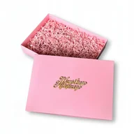 Zestawy upominkowe - Pudełko prezentowe laminowane różowe na urodziny 350x240x70 mm ozdobne Box - miniaturka - grafika 1