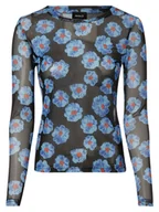 Koszulki i topy damskie - Aygill's - Damska koszulka z długim rękawem, wielokolorowy|czarny|niebieski - miniaturka - grafika 1