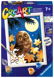 Ravensburger, CreArt dla dzieci, Malowanie po numerach, Sowa nocą - Malowanie po numerach - miniaturka - grafika 1