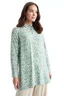 Bluzki damskie - DeFacto Damska bluzka z długim rękawem, koszula z guzikami, do noszenia na co dzień, miętowy, L - miniaturka - grafika 1