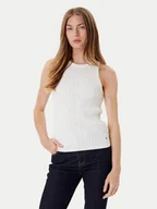 Koszulki i topy damskie - Tommy Hilfiger Top WW0WW45706 Écru Slim Fit - miniaturka - grafika 1