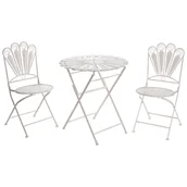 Meble ogrodowe - Zestaw mebli balkonowych PAVIA Metal Złamana biel - miniaturka - grafika 1