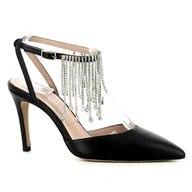 Sandały damskie - Czarne sandały na szpilce CARINII roz36 - Carinii - miniaturka - grafika 1