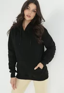 Bluzy damskie - Czarna Bluza Bawełniana z Kapturem Gesa - miniaturka - grafika 1