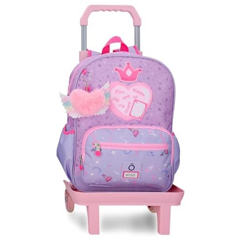 Enso Queen of Hearts Plecak szkolny Fioletowy 30x38x12 cm Poliester 13,68L