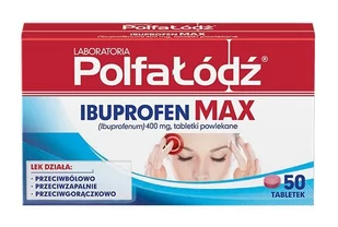 Polfa Lab łódź ibuprofen max x 50 tbl.powl - Przeziębienie i grypa - miniaturka - grafika 1