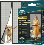 Moskitiery - NO PEST Moskitiera na Drzwi Balkonowe Magnetyczna Siatka na Komary Muchy Osy"Silent Screen" Czarna 220x140cm - miniaturka - grafika 1