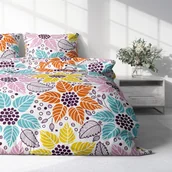 Pościel - Faro, Pościel Harmony Kolorowe kwiaty, 140x200 - miniaturka - grafika 1