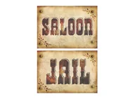 Dekoracje sali - Zawieszka Tabliczka Western - 2 szt. - miniaturka - grafika 1