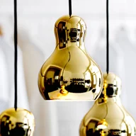 Lampy sufitowe - FRITZ HANSEN Lampa wisząca designerska Calabash P1, możliwość ściemniania, mosiężny / złoty, salon / jadalnia, aluminium, design - miniaturka - grafika 1