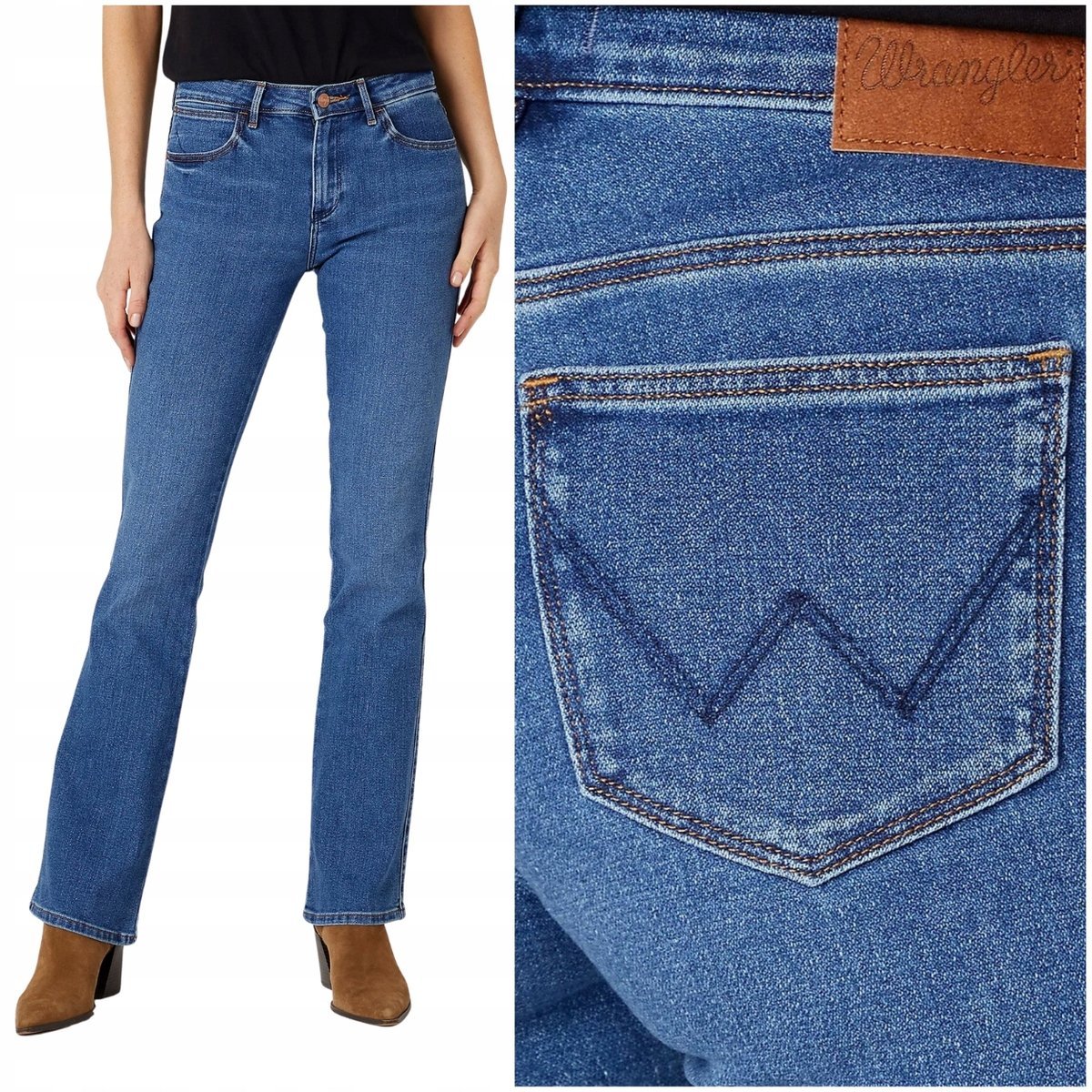 Wrangler BOOTCUT Camellia rozszerzane damskie spodnie jeansowe W27 L34