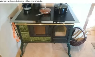 Kuchnia kaflowa, angielka z piekarnikiem i szybą 11kW, bez płaszcza wodnego (kolor: zieleń) spełnia anty-smogowy EkoProjekt 92282107 - Kuchnie węglowe - miniaturka - grafika 1