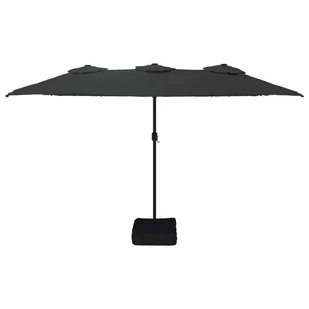 Podwójny parasol ogrodowy, czarny, 449x245 cm Lumarko - Parasole ogrodowe - miniaturka - grafika 4