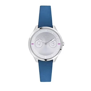 Paski - Furla Damski analogowy zegarek kwarcowy ze skórzanym paskiem R4251102508, Srebrny, Large, pasek - grafika 1