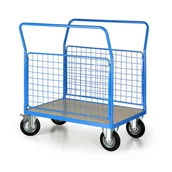 Wózki magazynowe - Wózek platformowy z 2 ścianami drucianymi, 1000x700 mm - miniaturka - grafika 1