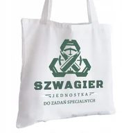 Torby i wózki na zakupy - Torba Bawełniana biała dla Szwagra Na Prezent ekologiczna Trwały Nadruk - miniaturka - grafika 1