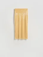 Spódnice - Reserved - Cekinowa spódnica midi - jasnożółty - miniaturka - grafika 1