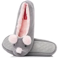 Kapcie damskie - Śmieszne obuwie domowe kapcie baletki w formie zwierzaka MYSZKA roz. 40/41 - miniaturka - grafika 1