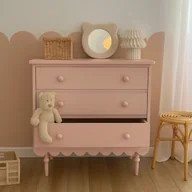 Komody dla dzieci - Komoda retro różowa babushka 3 szuflady - miniaturka - grafika 1