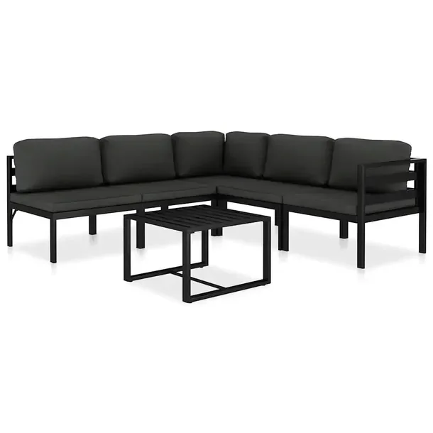 Modułowy zestaw wypoczynkowy do ogrodu antracytowy z aluminium 70x70 cm