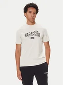 Koszulki męskie - Napapijri T-Shirt S-Funes Ss NP0A88UA Beżowy Regular Fit - miniaturka - grafika 1