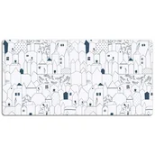 Podkładki na biurko - Podkładka mata ochronna na biurko Domki 120x60 cm, Dywanomat - miniaturka - grafika 1