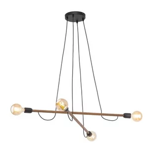 Helix Wood lampa wisząca 4-punktowa czarna/orzech 4949 - Lampy sufitowe - miniaturka - grafika 1