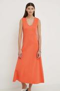 Sukienki - Marc O'Polo sukienka kolor pomarańczowy midi rozkloszowana - miniaturka - grafika 1