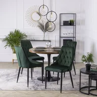 Krzesła - Zestaw 4x Krzesło Tapicerowane do Salonu CORK Zielone Welurowe Nowoczesne Loft - miniaturka - grafika 1