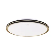Lampy sufitowe - Plafon LED glamour czarny ze złotym paskiem FIESTA 24W 42cm zmienna barwa - miniaturka - grafika 1