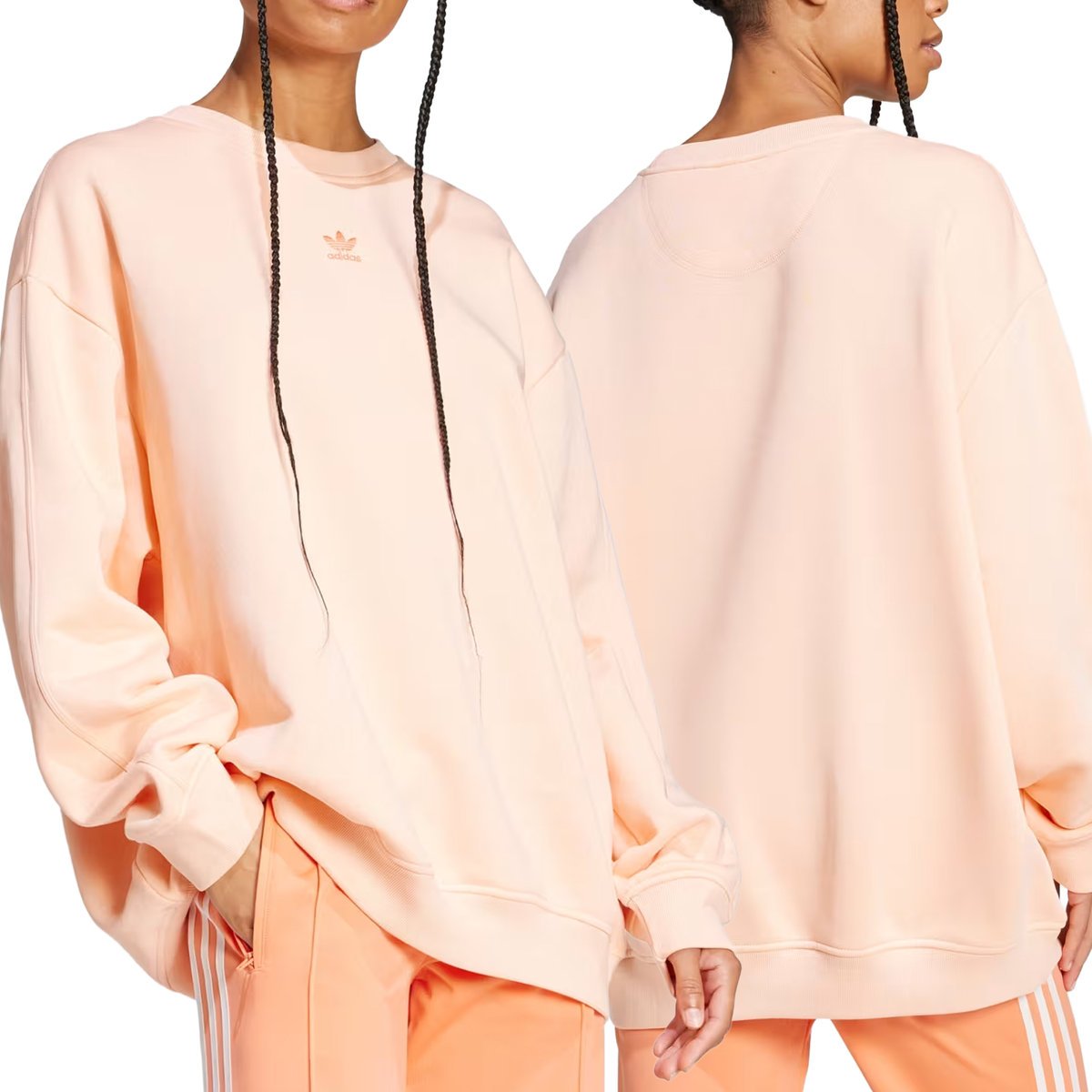 Adidas bluza damska łososiowa bez kaptura klasyczna JD1534 M