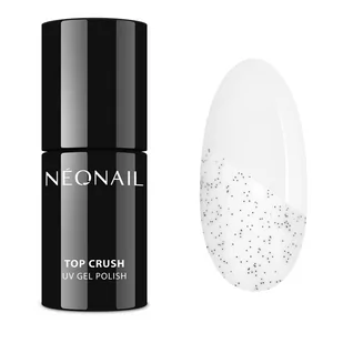 NeoNail UV GEL POLISH - TOP CRUSH MATTE SAND - Matowy top hybrydowy z czarnymi drobinkami - 7,2 ml - 9068-7 - Lakiery hybrydowe - miniaturka - grafika 1