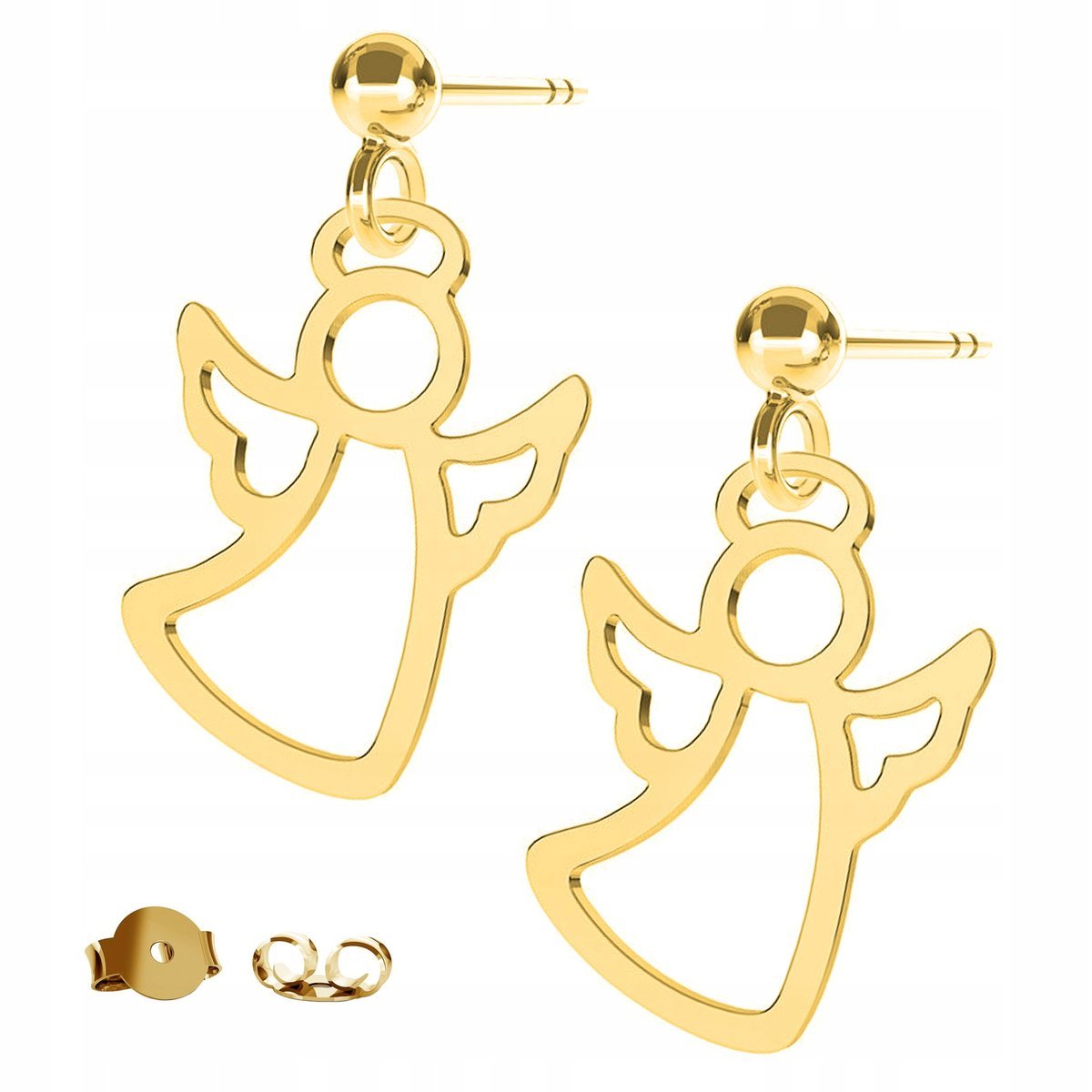 Kolczyki złote Aniołek Anioł 925