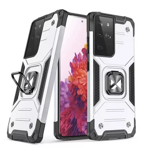 Wozinsky Ring Armor pancerne hybrydowe etui pokrowiec + magnetyczny uchwyt Samsung Galaxy S22 Ultra srebrny - Etui i futerały do telefonów - miniaturka - grafika 1