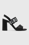 Sandały damskie - Love Moschino sandały skórzane kolor czarny JA16358G0GIE0000 - miniaturka - grafika 1