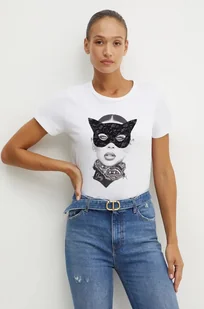 Guess t-shirt bawełniany damski kolor biały W4BI37 K9RM1 - Koszulki sportowe damskie - miniaturka - grafika 1