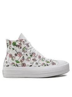 Converse Trampki Chuck Taylor All Star Lift Platform Pink Lemonade A07561C Biały - Trampki damskie - miniaturka - grafika 1