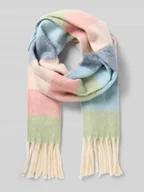 Apaszki i szaliki damskie - Szal ze wzorem w paski i frędzlami - miniaturka - grafika 1