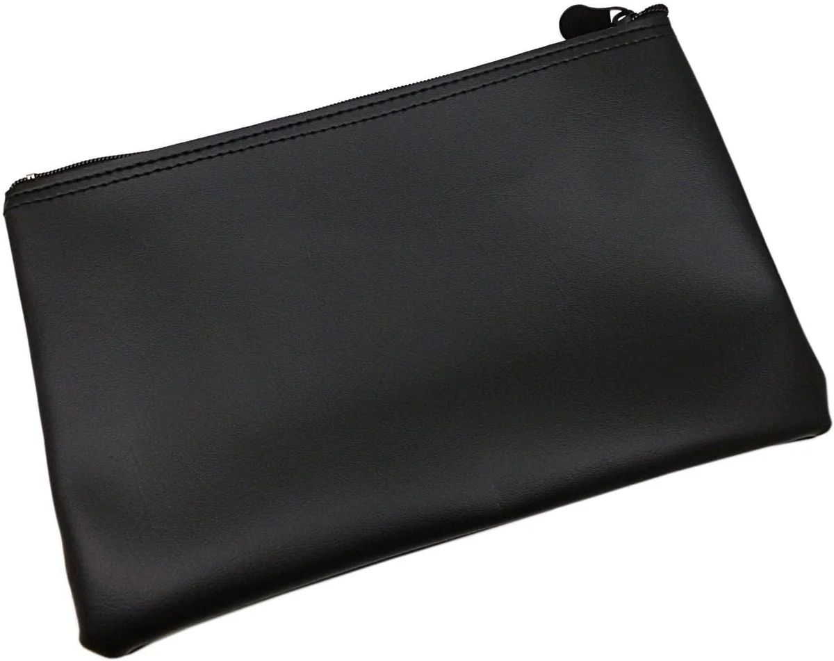 TORBA BANKOWA TECZKA NA DOKUMENTY 26.5X17CM SKÓRA EKOLOGICZNA CZARNA