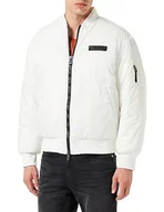 Kurtki męskie - Armani Exchange Męska kurtka bomber Shell Limited Edition We Beat As One, biały, M - miniaturka - grafika 1
