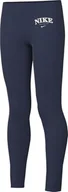 Legginsy - Nike Sportswear Favorites legginsy z wysokim stanem, dla starszych dzieci (dziewcząt), granatowe (Midnight Navy), FD0889-410, M - miniaturka - grafika 1