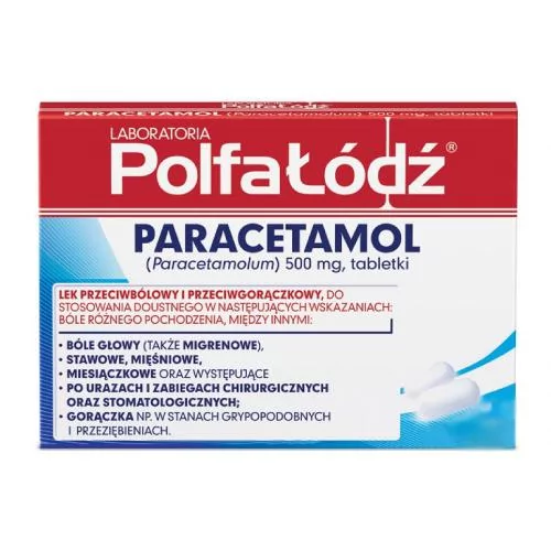 Paracetamol Polfa-Łódź 500mg, 50 tabletek