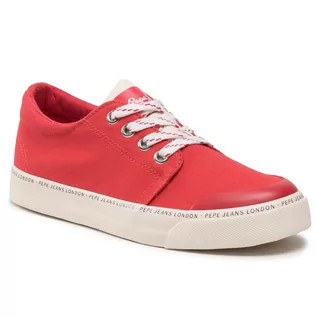 Trampki damskie - Pepe jeans Tenisówki Traveller Basic PBS30382 Red 255 - grafika 1