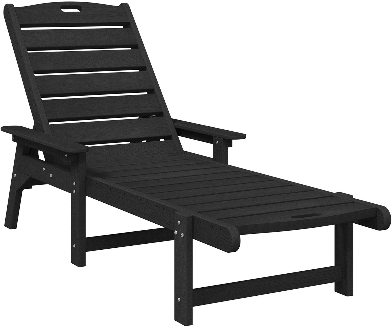 vidaXL Leżak Czarny 53x162x98.5 cm HDPE 42006639