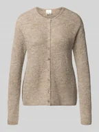 Swetry damskie - Kurtka z dzianiny z okrągłym dekoltem model ‘KAMARA’ - miniaturka - grafika 1